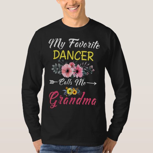 Mijn favoriete danser noemt me oma Flowers Moeder T-shirt (Voorkant)