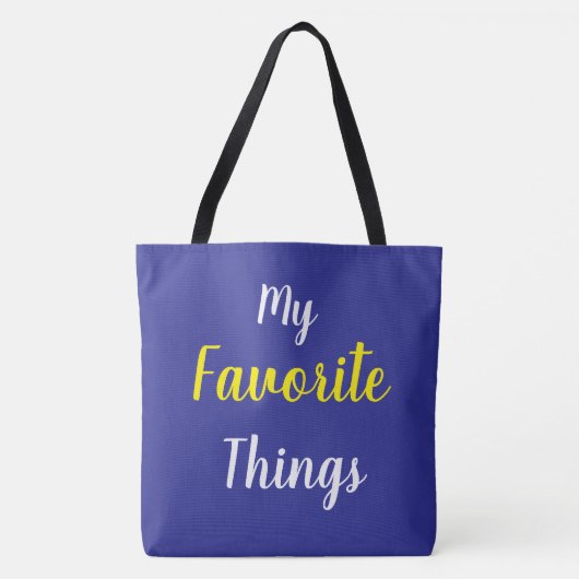Mijn favoriete dingen Blauw Tote Bag (Voorkant)