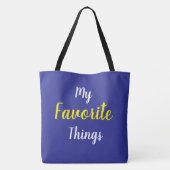 Mijn favoriete dingen Blauw Tote Bag (Achterkant)