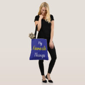 Mijn favoriete dingen Blauw Tote Bag (Op model)