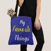Mijn favoriete dingen Blauw Tote Bag (Dichtbij)