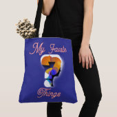 Mijn favoriete dingen Blauw Tote Bag (Dichtbij)