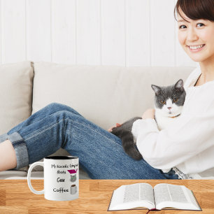 Mijn favoriete dingen Boeken, Katten, Koffie Tweekleurige Koffiemok
