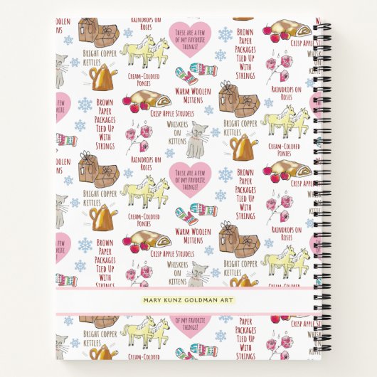 Mijn favoriete dingen Het geluid van muziek gepers Notitieboek (Achterkant)