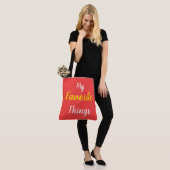 Mijn favoriete dingen Rood Tote Bag (Op model)