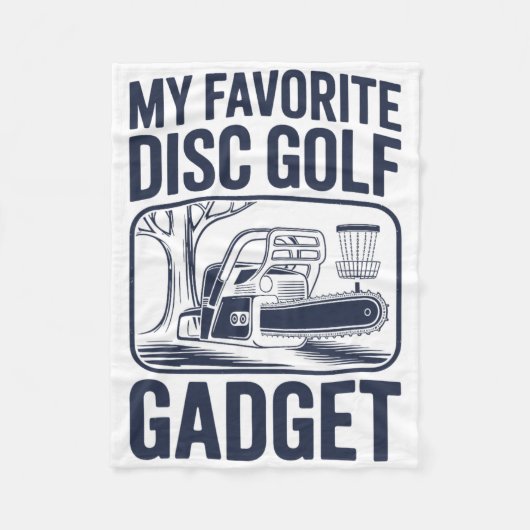 Mijn favoriete discgolf gadget Chainsaw Joke Disc Fleece Deken (Voorkant)