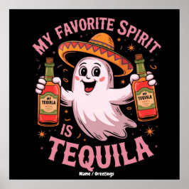 Mijn favoriete drank is Tequila Halloween-drinken  Poster