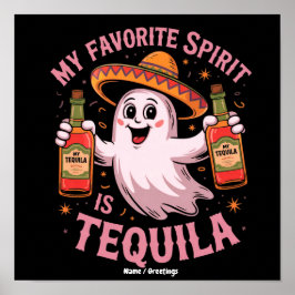 Mijn favoriete drank is Tequila Halloween-drinken  Poster
