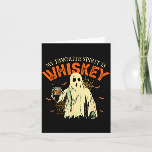 Mijn favoriete drank is whiskey Funny Ghost Hallow Kaart (Voorkant)