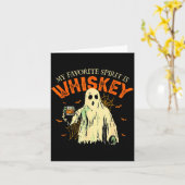 Mijn favoriete drank is whiskey Funny Ghost Hallow Kaart (Gele Bloem)