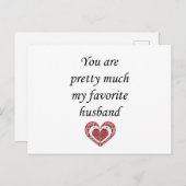 Mijn favoriete echtgenoot Valentijn Briefkaart (Voorkant / Achterkant)