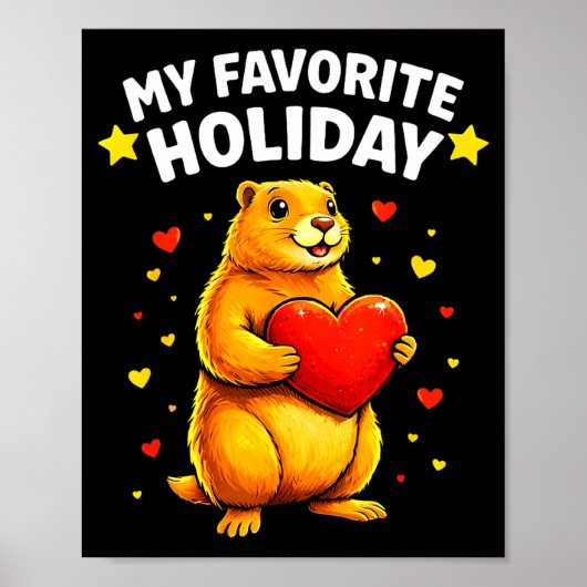 Mijn favoriete feestdag Groundhog Day 2026 Grond H Poster (Voorkant)