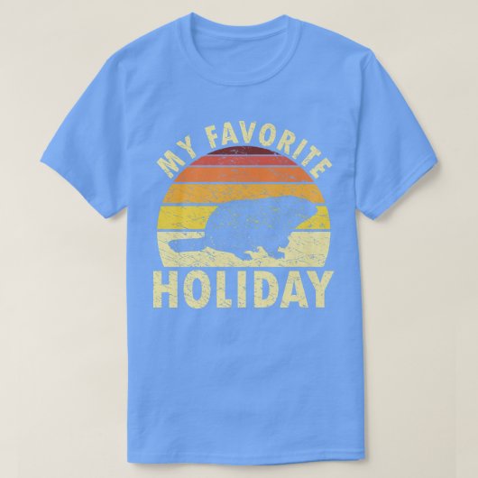 Mijn favoriete feestdag Retro Groundhog Day Woodch T-shirt (Design voorkant)