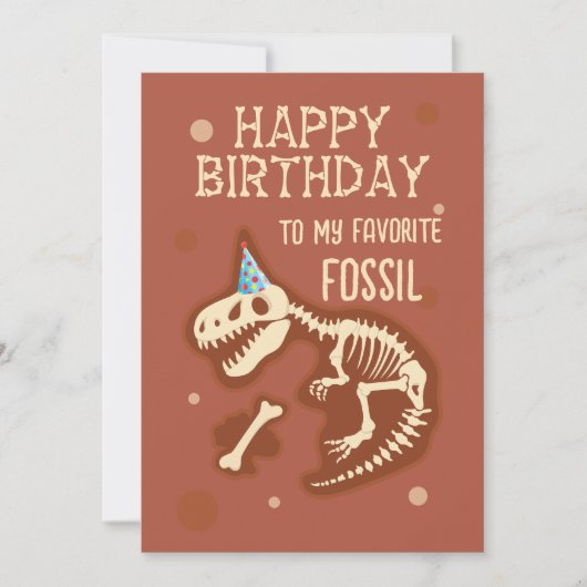 Mijn favoriete Fossil Verjaardagsgroet Kaart (Voorkant)