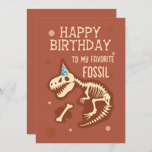 Mijn favoriete Fossil Verjaardagsgroet Kaart (Voorkant / Achterkant)