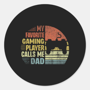 Mijn favoriete gaming speler noemt me papa vader ronde sticker