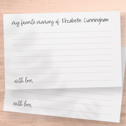 Mijn favoriete geheugen Funeral Modern Attendance  Briefpapier