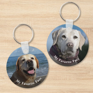 Mijn favoriete gezicht huisdier hond kat dubbelzij sleutelhanger