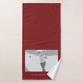 Mijn favoriete golfcoach badhanddoek