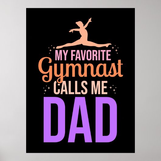 Mijn favoriete gymnast noemt me papa poster (Voorkant)