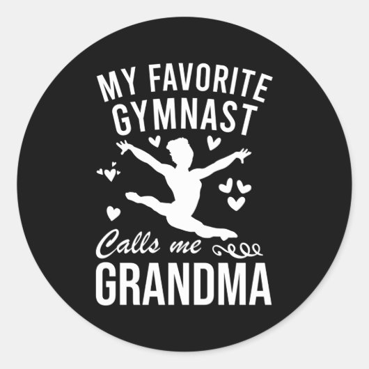Mijn favoriete Gymnast roept me oma Gymnastiek Ronde Sticker (Voorkant)