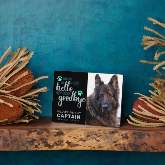 Mijn favoriete hallo huisdierhond Herdenkingsfoto  Fotoplaat (Zijkant)