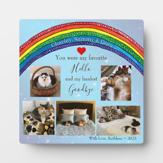 Mijn favoriete Hello huisdier-herdenkingsfotoplaqu Fotoplaat (Voorkant)