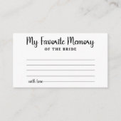 Mijn favoriete herinnering aan bruid bruiloft Vrij Informatiekaartje (Voorkant)