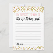 Mijn favoriete herinnering aan de Verjaardagsmeisj Kaart (Voorkant)