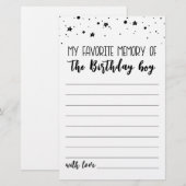 Mijn favoriete herinnering aan de wedstrijd Birthd (Voorkant / Achterkant)