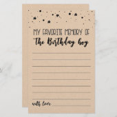 Mijn favoriete herinnering aan de wedstrijd Birthd (Voorkant / Achterkant)