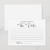 Mijn favoriete herinnering aan het bruid Kaart Vri (Voorkant / Achterkant)