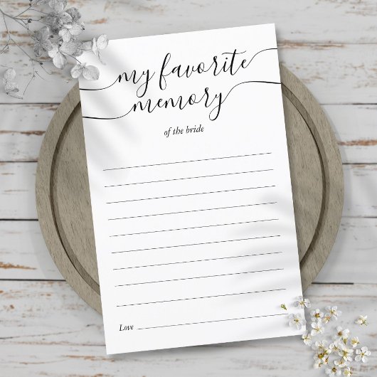 Mijn favoriete herinnering Bruidsspel kaart