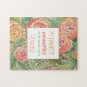 Mijn favoriete herinneringen zijn met oma roze roz legpuzzel (Horizontaal)