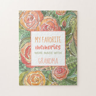 Mijn favoriete herinneringen zijn met oma roze roz legpuzzel