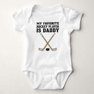 Mijn favoriete Hockey Player is papa Brown Sticks Romper