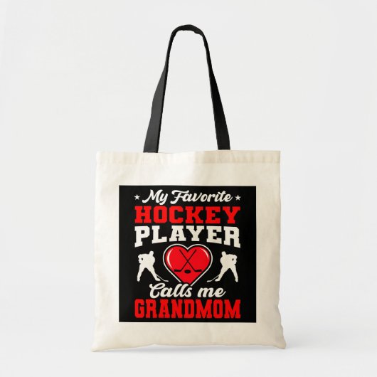 Mijn favoriete Hockey Player noemt me grootmoeder Tote Bag (Voorkant)