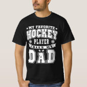 Mijn favoriete Hockey-speler noemt me Pap-tekst T-shirt (Voorkant)
