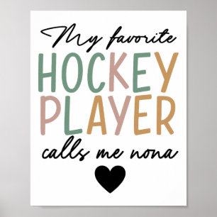Mijn favoriete hockeyspeler noemt me Nona Vintage Poster