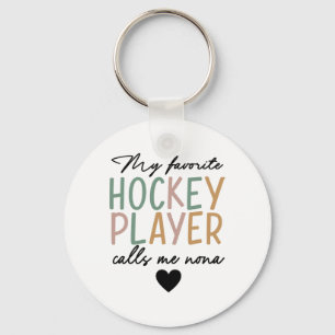 Mijn favoriete hockeyspeler noemt me Nona Vintage Sleutelhanger