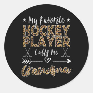 Mijn favoriete hockeyspeler noemt me oma moeders ronde sticker
