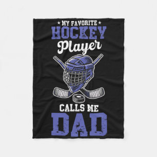 Mijn favoriete hockeyspeler noemt me papa Hockey p Fleece Deken