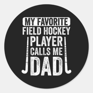 Mijn favoriete hockeyspeler noemt me papa ronde sticker