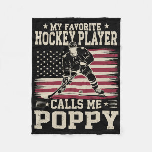 Mijn favoriete hockeyspeler noemt me Poppy Us Flag Fleece Deken