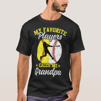 Mijn favoriete honkbal-softbalspelers noemen me op t-shirt