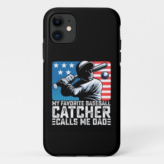 Mijn favoriete honkbalcatcher noemt me papa Vader Case-Mate iPhone Case (Achterkant)