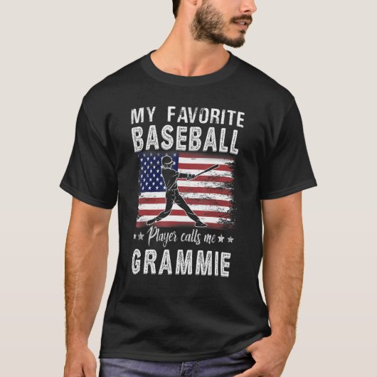 Mijn favoriete honkballer noemt me Grammie Ameri T-shirt (Voorkant)