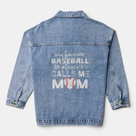 Mijn favoriete honkballer noemt me moeders denim jacket (Achterkant)