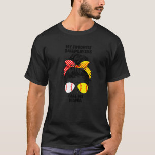 Mijn favoriete honkballers noemen me Nana softbal T-shirt