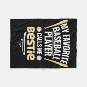 Mijn favoriete honkbalspeler noemt me Bestie Fleece Deken (Voorkant (Horizontaal))